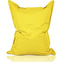 Lumaland PUF otomano Puff XXL 140 x 180 cm 380l con Relleno Innovador Maxi Puff en algodón para Interiores Amarillo